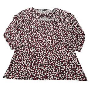 Vince Camuto Womens Blouse Multicolor Size Medium Polyester 3/4 Sleeve Stretch